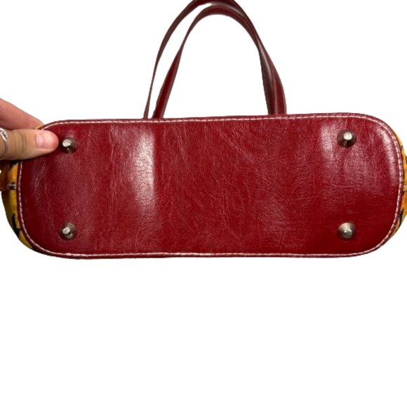 Ashley‎ M Women Embellished Patriotic Elvis Print Handbag Multicolor Beaded Flag - Picture 15 of 16